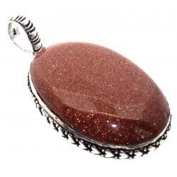 Goldstone Indian Silver Pendant 02